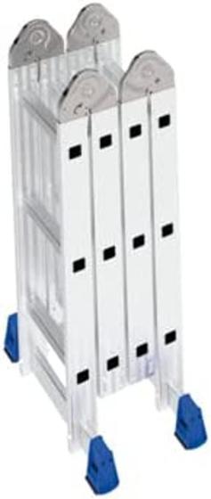 Imagem de Escada Multifuncional Mor 4X3 Alumínio 12 Degraus Dobrável