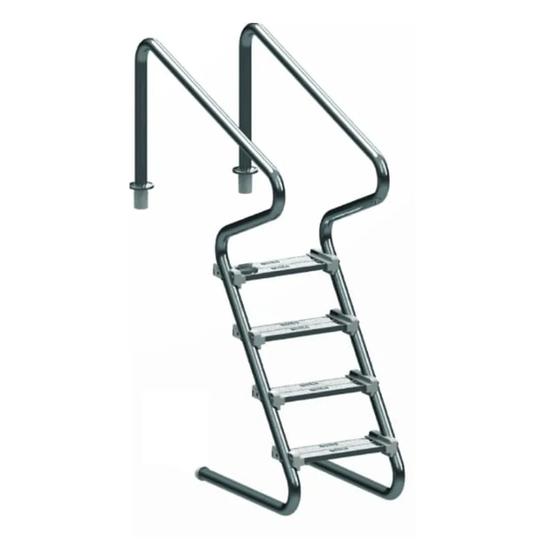 Imagem de Escada para Piscina com 4 Degraus Duplos em Aço Inox Confort 2" - Sodramar