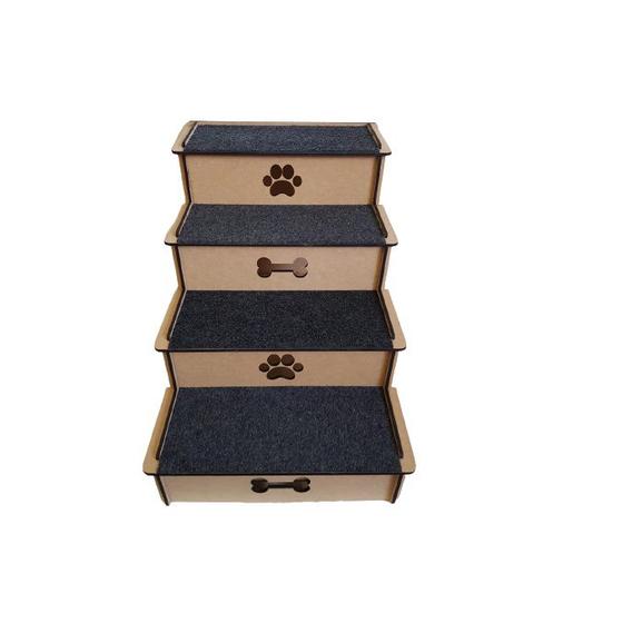 Escada Pet Para Cachorro E Gato Com 4 Degraus Em Mdf Menor preço em Escada Pet Para Cachorro E Gato Com 4 Degraus Em Mdf