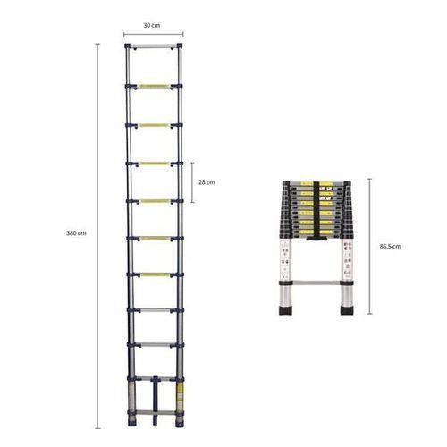 Imagem de Escada Telescópica de Alumínio 5 metros 13 Degraus Reta