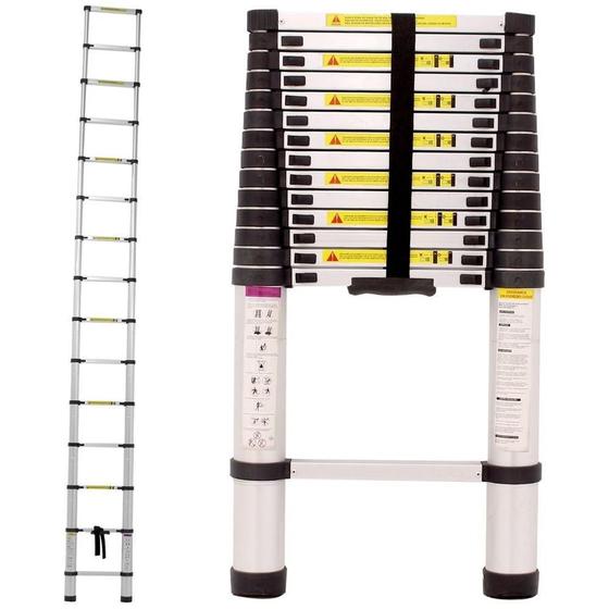 Imagem de Escada Telescópica Reta Alumínio 16 Degraus 5M Reta