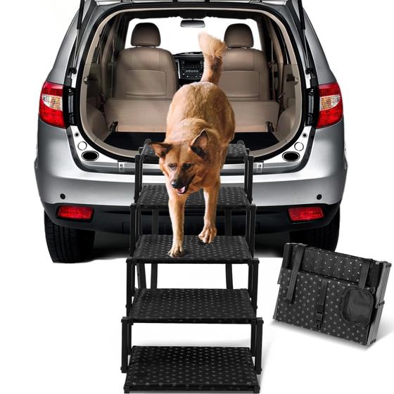 Imagem de Escadas para cães, rampas dobráveis Heeyoo para carros, cães grandes, 200 libras