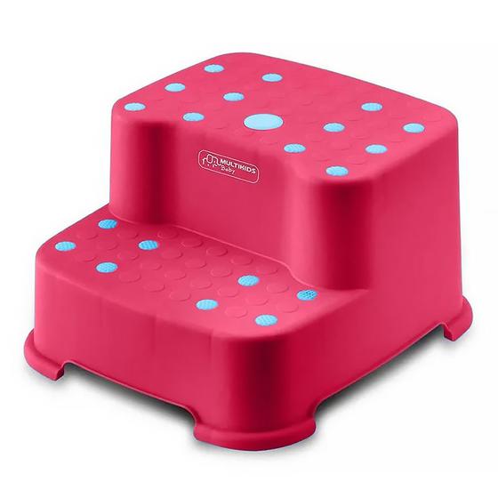 Imagem de Escadinha Infantil Up N Down com 2 Degraus Rosa BB1005 - Multikids