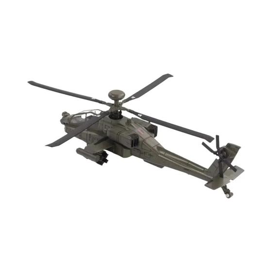 Imagem de Escala 1:32 AH-64 Liga Diecast Lutador Modelo Carro De Brinquedo Com Hélice Rotativa Luz Sonora Para