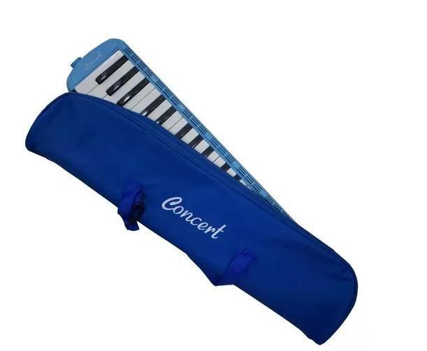 Imagem de Escaleta 37 teclas azul concert com bag + bocal  pianica profissional resistente kit completo
