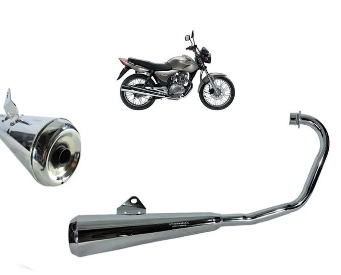 Imagem de Escapamento Fortuna Mini Estralador Honda Biz Cg Titan Fan Yamaha Ybr Factor Fazer 125 150