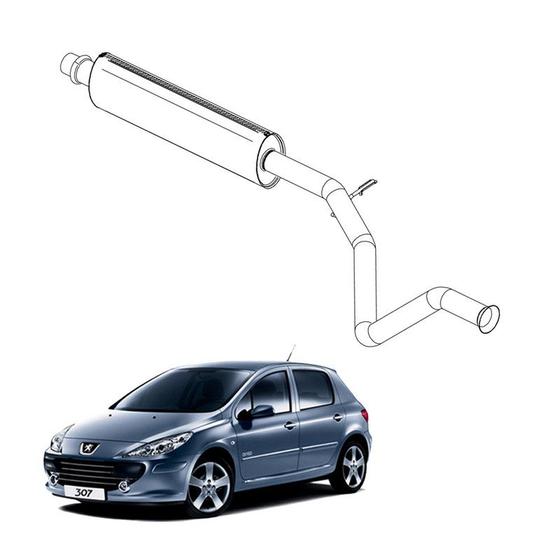 Escapamento Silencioso Intermediári Peugeot 307 2.0 16V 2004 - Pioneiro ...