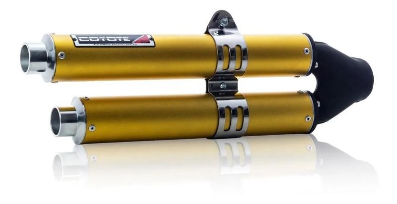 Imagem de Escape / Ponteira Coyote Competition Duplo em Alumínio Colorido (Anodizado) - C 100 Biz - Todos Anos - Honda