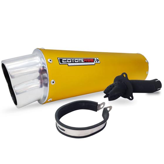 Imagem de Escape / Ponteira Coyote RS5 Boca 8 Aluminio Oval Dourado - CB 300 R - Honda