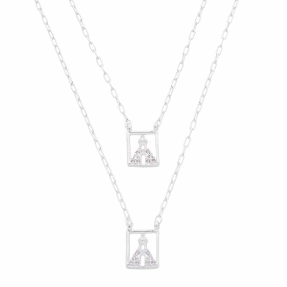 Imagem de Escapulário De Prata Pura 925 Italiana feminino original kit