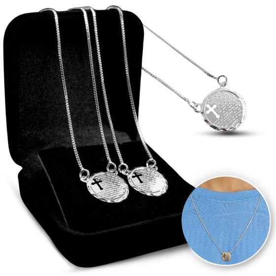 Escapulário Pai Nosso Prata 925 Pura Colar Original Corrente Cordão Medalha Oração Menor preço em Escapulário Pai Nosso Prata 925 Pura Colar Original Corrente Cordão Medalha Oração