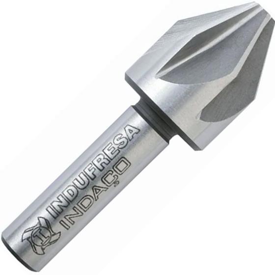 Imagem de Escareador - Med. 16,0mm x 60º - Dente Reto, Corte à Direita, Haste Cilíndrica, DIN 334 A - Aço HSS (M2) - Cód. 4201 - INDAÇO