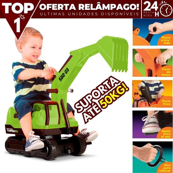 Imagem de Escavadeira Gigante Infantil Giant Suporta 50KG - Roma Brinquedos