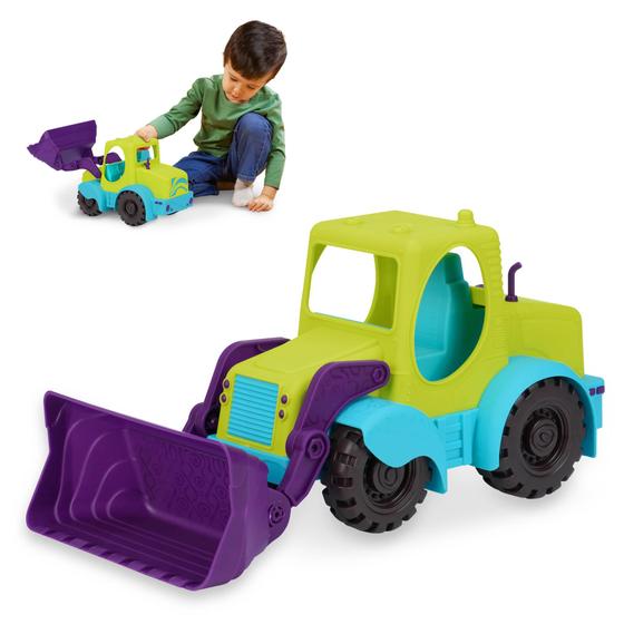 Imagem de Escavadeira Toy Truck B. toys Loadie Loader 18m+ com brinquedos de praia