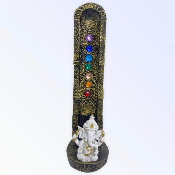 Imagem de Escolha Cor Incensário 7 Chakras Buda Ganesha Yoga 22cm