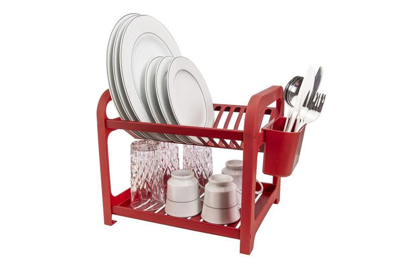 Imagem de Escorredor 12 pratos vermelho