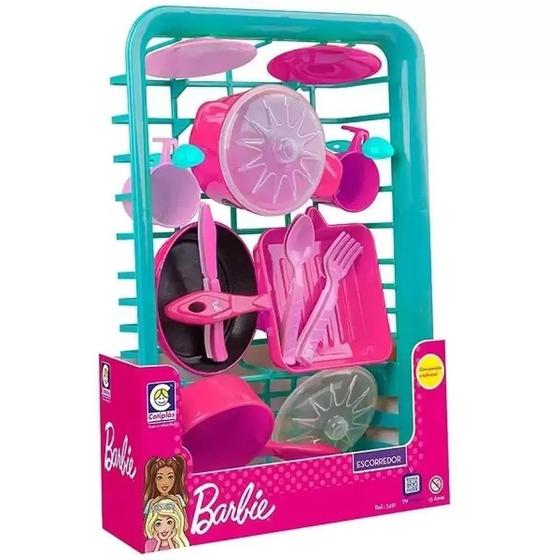 Imagem de Escorredor Cozinha Infantil Barbie Chef Cotiplás Menina