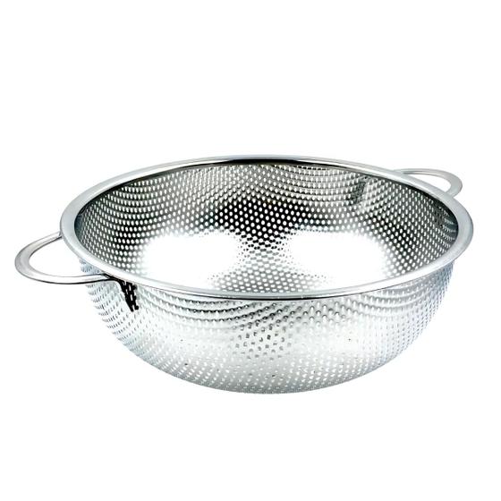 Imagem de Escorredor de Alimentos Inox Multiuso Médio 22cm Redondo com Alça Pegador