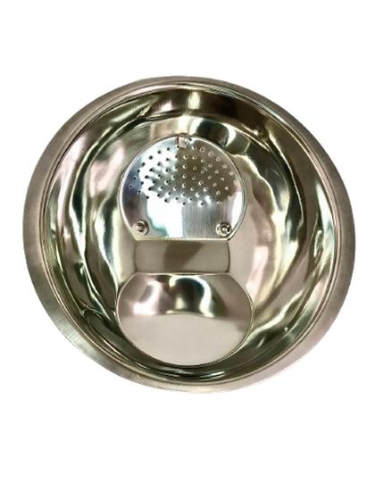 Imagem de Escorredor de arroz macarrão inox gourmet 20cm multifuncional