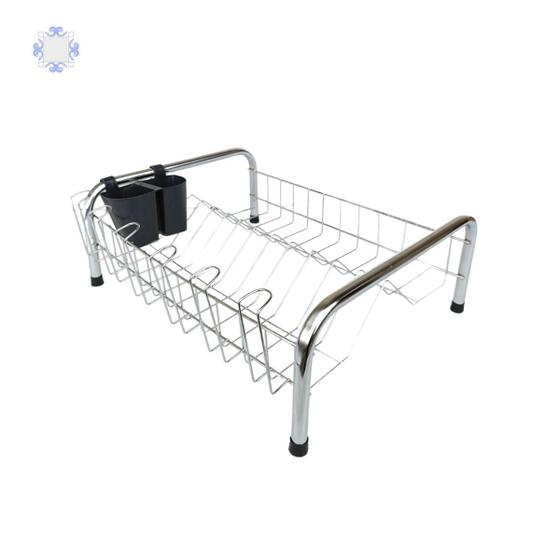 Imagem de Escorredor de louça cama organizador de pia para pratos copos e talheres em aço cromado