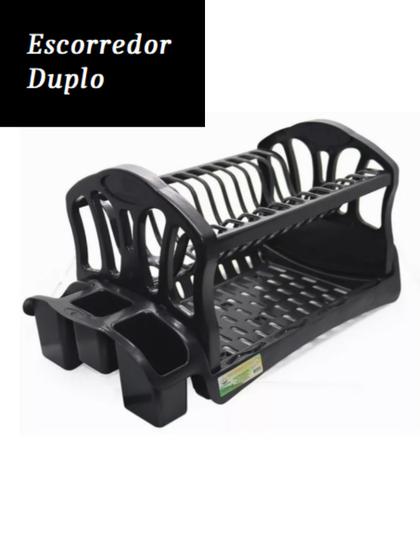 Imagem de Escorredor de louça duplo preto / branco