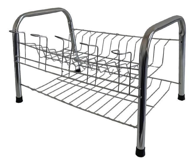 Escorredor De Louça Inox Cromado/preto Pratos Porta Copos Menor preço em Escorredor De Louça Inox Cromado/preto Pratos Porta Copos