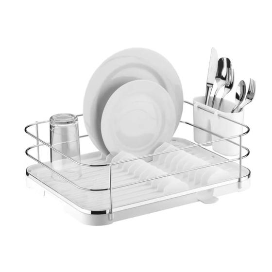 Imagem de escorredor de louças branco para 11 pratos em aço future