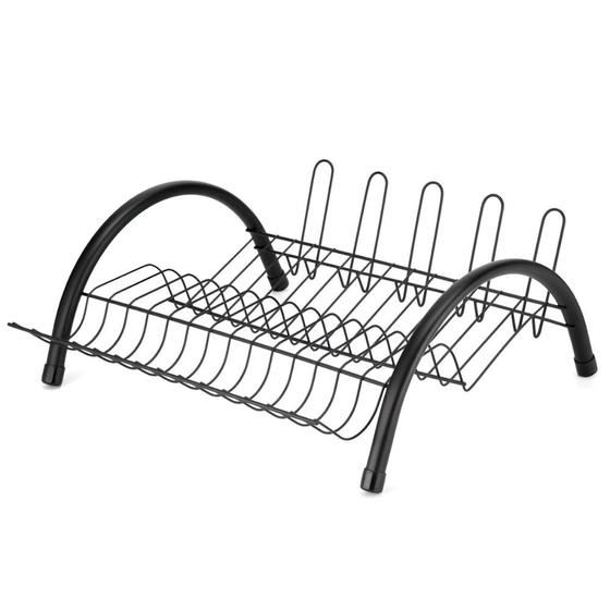 Escorredor De Louças com Porta Copo e Talheres Evolution Black 2542 - Arthi Menor preço em Escorredor De Louças com Porta Copo e Talheres Evolution Black 2542 - Arthi