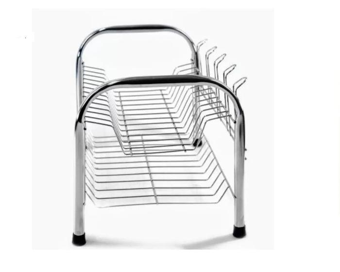 Escorredor de louças duplo cromado - aço inox Menor preço em Escorredor de louças duplo cromado - aço inox