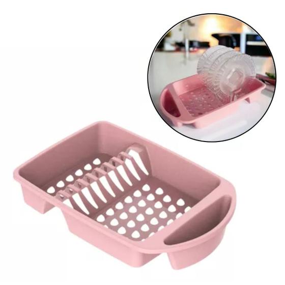 Escorredor De Louças para Pratos Copos Talheres Organizador de Pia Moderno Resistente Porta Talher - Rosa - UNINJET Imagem de Escorredor De Louças para Pratos Copos Talheres Organizador de Pia Moderno Resistente Porta Talher - Rosa