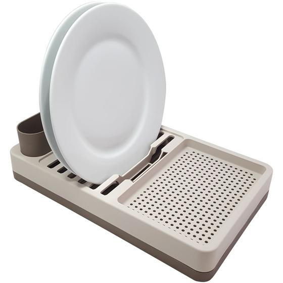 Escorredor De Louças Pratos Copos Flat 3 Em 1 Bandeja Menor preço em Escorredor De Louças Pratos Copos Flat 3 Em 1 Bandeja