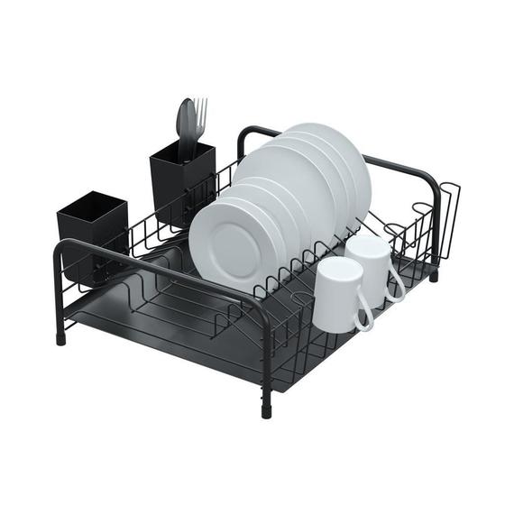 Escorredor de Louças Tubular com Bandeja e Porta Talheres Plástico - Stolf Menor preço em Escorredor de Louças Tubular com Bandeja e Porta Talheres Plástico - Stolf