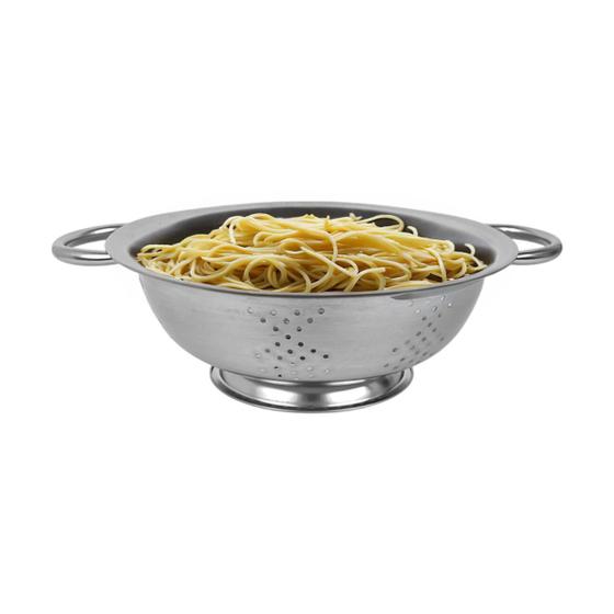 Imagem de Escorredor De Macarrão Massa Em Inox C/Alça Multiuso 23cm