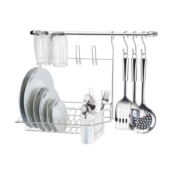 Imagem de Escorredor De Prato Talheres Copos Kit Cozinha Suspensa 4139