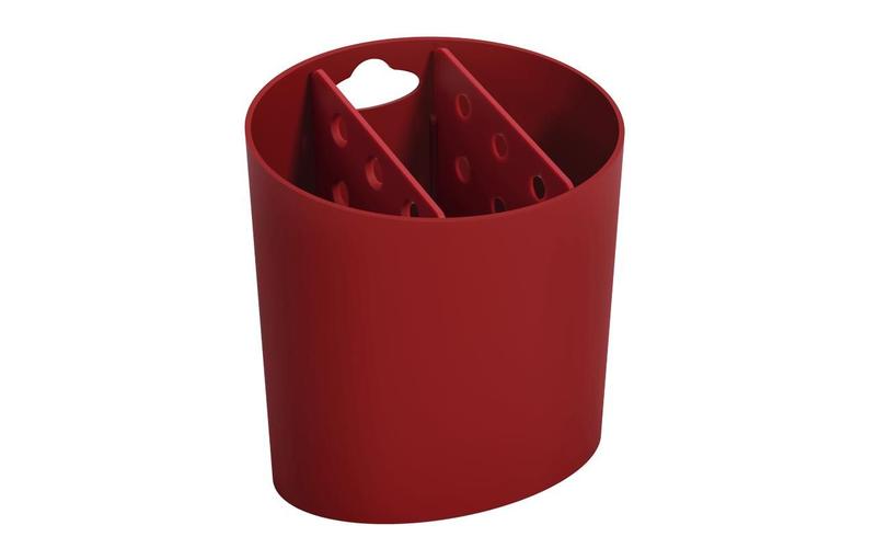 Imagem de Escorredor de Talhares Oval Coza Basic 13,8 x 10,5 x 14,4 cm Vermelho Bold