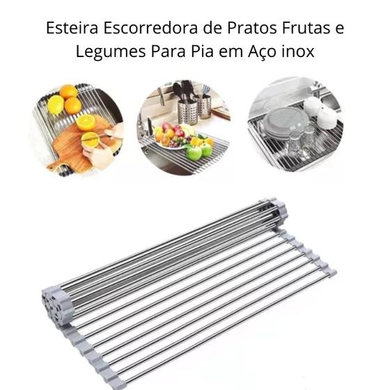 Imagem de Escorredor Esteira Dobrável Prato Verduras Legumes E Frutas