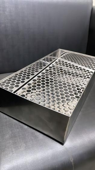 Imagem de Escorredor Fritura Inox Bandeja 40cmx20cmx8cm Pastel Salgados