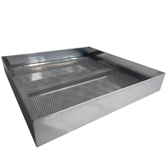 Imagem de Escorredor Fritura Inox Bandeja 40X40X6Cm Pastel Salgados