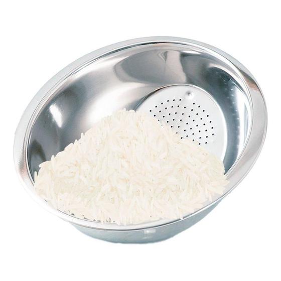 Imagem de Escorredor Lavador De Arroz Macarrão Aço Inox