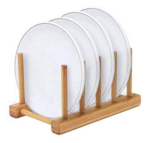 Imagem de Escorredor Louças Pratos Suporte Display Bambu 4 Divisões