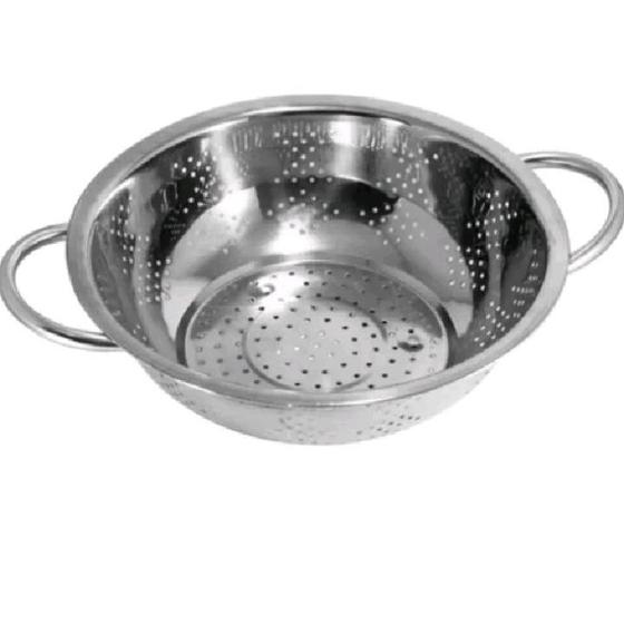 Imagem de Escorredor modelo multiuso em aço inox 24 cm cozinha prata