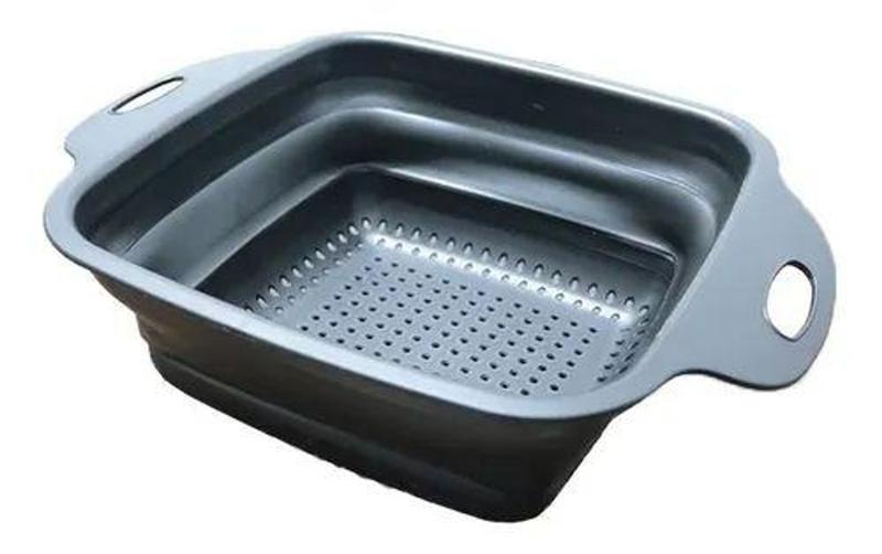 Escorredor Quadrado Silicone Retratil 29X22cm - Em Casa Tem IMP Menor preço em Escorredor Quadrado Silicone Retratil 29X22cm - Em Casa Tem IMP