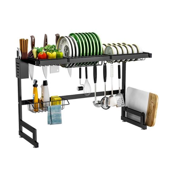 Escorredor Rack Kitchen Preto Inox 85cm Multiuso Menor preço em Escorredor Rack Kitchen Preto Inox 85cm Multiuso