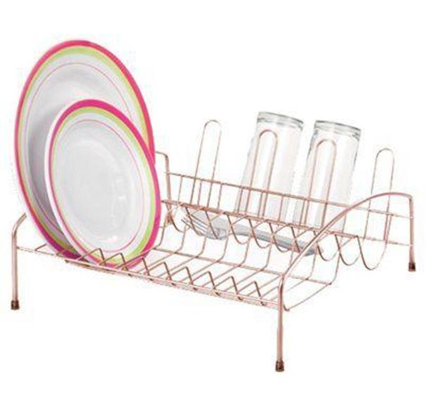 Imagem de Escorredor / secador de pratos aramado cama metalizado rose gold 34,5x34cm - PASSERINI