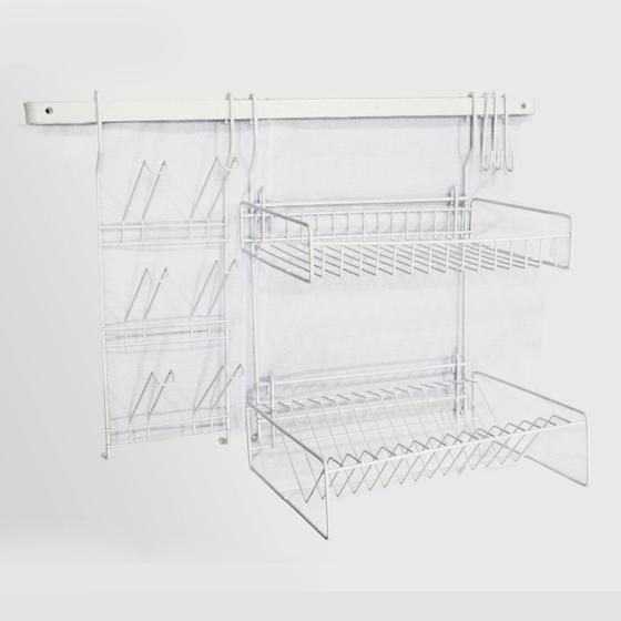 Imagem de Escorredor Suspenso para Louça Barra Aço Modular Cook Home Cozinha - Branco