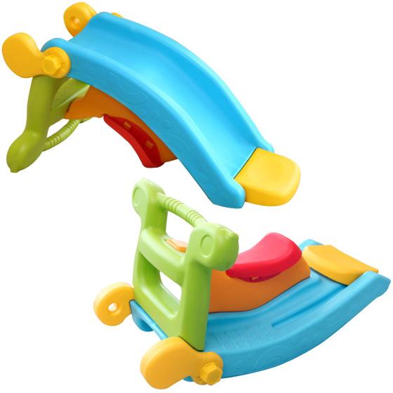 Imagem de Escorregador Infantil 2 em 1 Vira Gangorra Playground Parquinho Para Criança Até 30Kg Importway