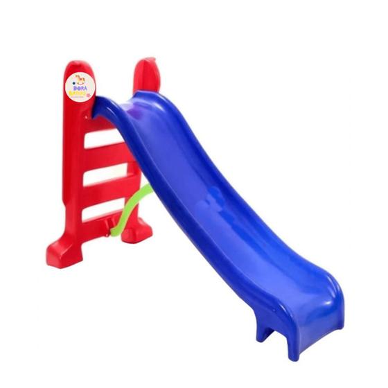 Imagem de Escorregador medio infantil 3 degraus Azul com vermelho 