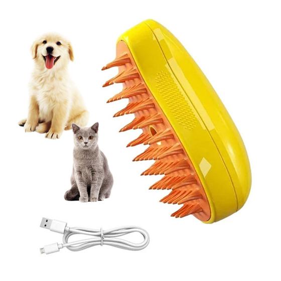 Imagem de Escova a Vapor Cao Pet Gato Cachorro Removedor de Pelo Eletrico Bateria Recarregavel Animal de Estimaçao Higiene Limpeza