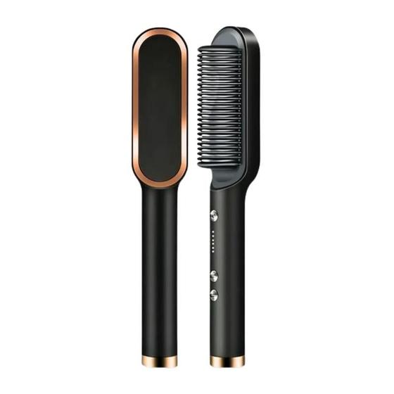 Imagem de Escova Alisadora Bivolt com Regulagem de Temperatura - Ideal para Todos os Tipos de Cabelo
