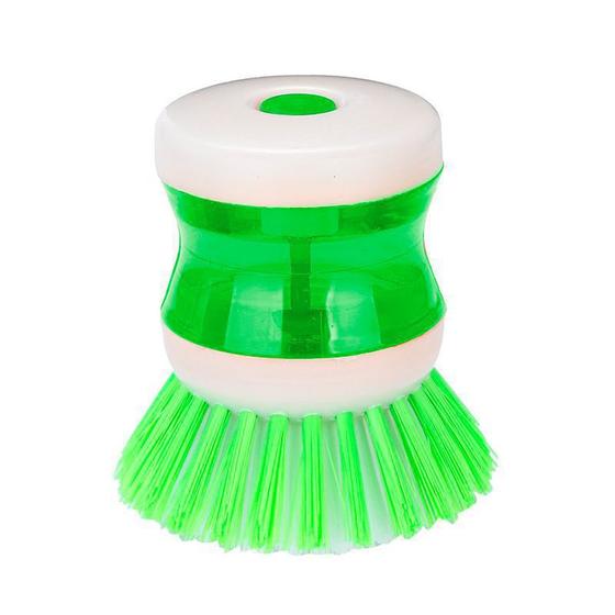 Escova Bucha Lavagem Louça C/ Dispenser de Detergente Panela Prato Cozinha Tanque Menor preço em Escova Bucha Lavagem Louça C/ Dispenser de Detergente Panela Prato Cozinha Tanque